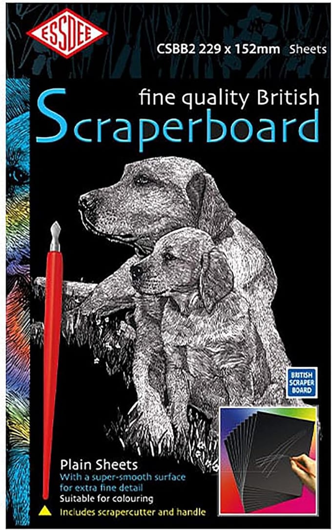 Scraperboard Zwart A4 Formaat (5 Vel) - Krasbord voor Schilderen en Graveerkunst