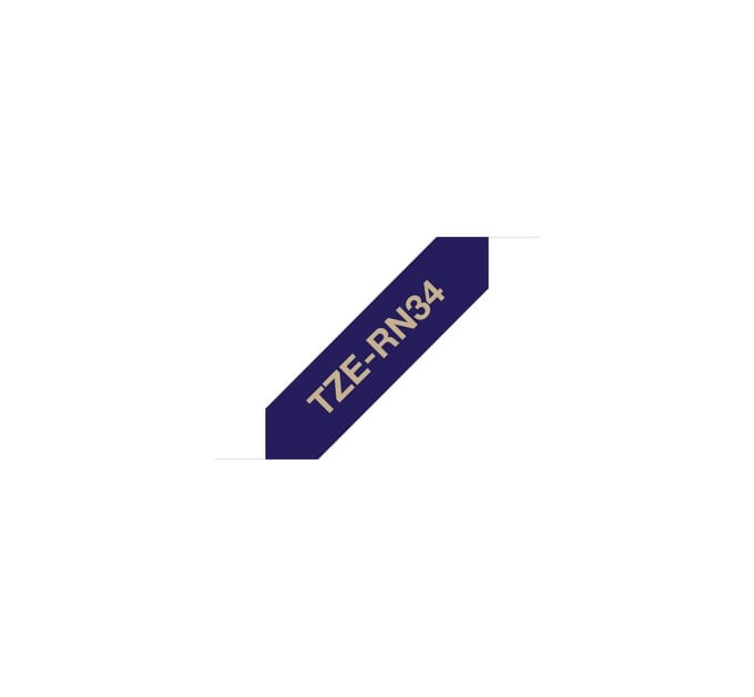Etiketten Brother TZe, TZ TZe-RN34 Tapekleur: Marine-blauw Tekstkleur:Goud 12 mm 4 m