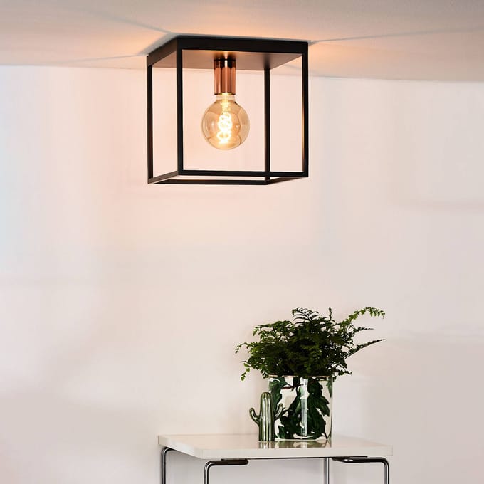 Lucide ARTHUR - Plafonnière (Plafondlamp) - 1xE27 - Zwart
