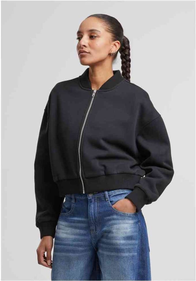 Urban Classics - Short Sweat Sweater/trui met rits - L - Zwart
