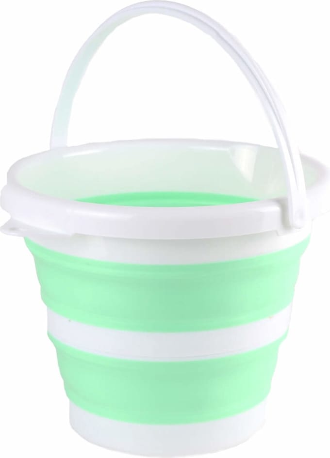 Benson Opvouwbaar emmer - groen - kunststof - 5L - camping - afwasteil