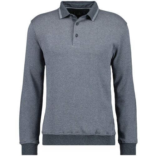 Ragman Trui Fine Cotton Interlock Jacquard Antraciet / male