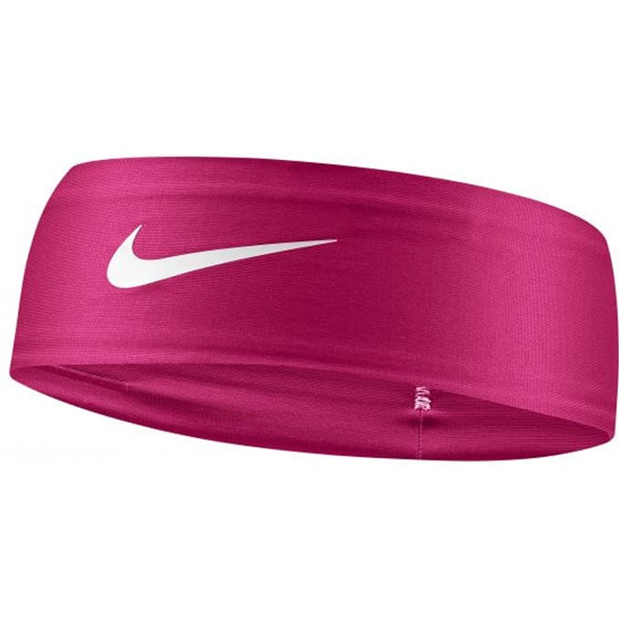 Nike Dri-FIT hoofdband (Levendig Roze/Wit)