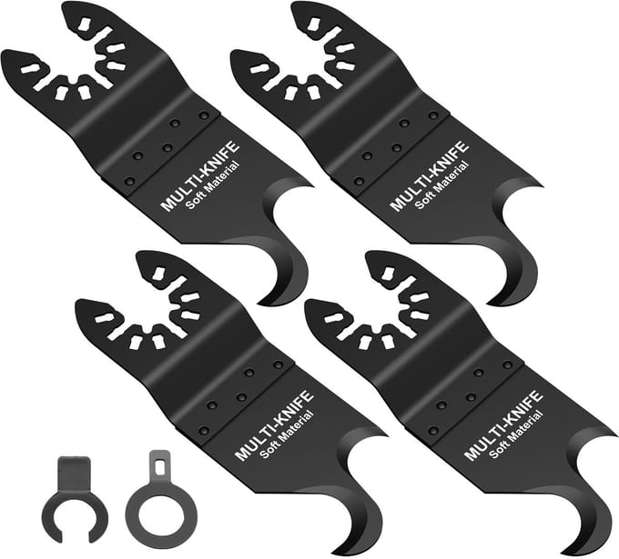 4-delige Oscillerende Haakmessenset - Universele Multi-Tool Messen - Hoog Koolstofstaal - Inclusief 2 Adapters