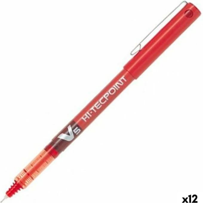 Pen Roller Pilot V-5 Rood 0,3 mm Naald 12 Stuks