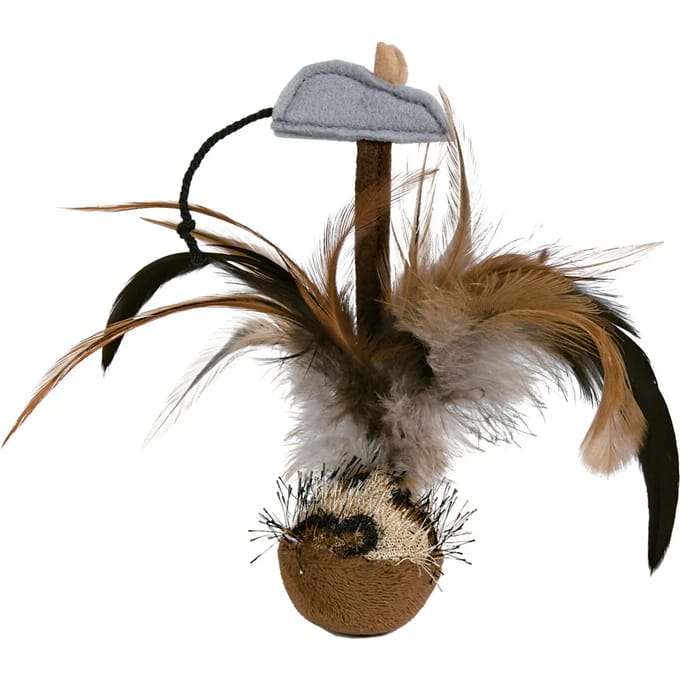 Trixie Roly-poly badminton met muis/microchip pluche 15 cm