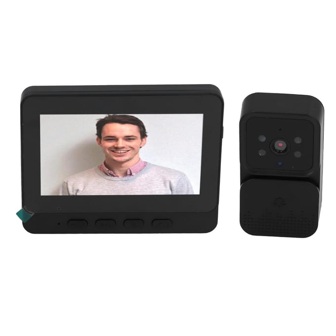Sonnette Vidéo Sans Fil 4,3 pouces Connexion Stable Interphone Bidirectionnel Sonnette Vidéo WiFi pour Maison Intérieur