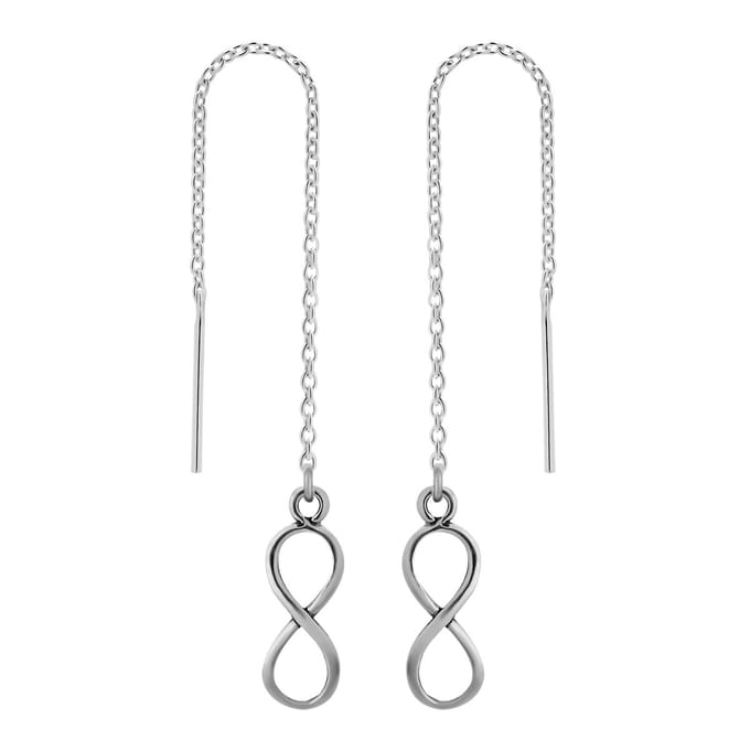 Zilveren oorbellen - chain - infinity - 925 zilver - hypoallergeen