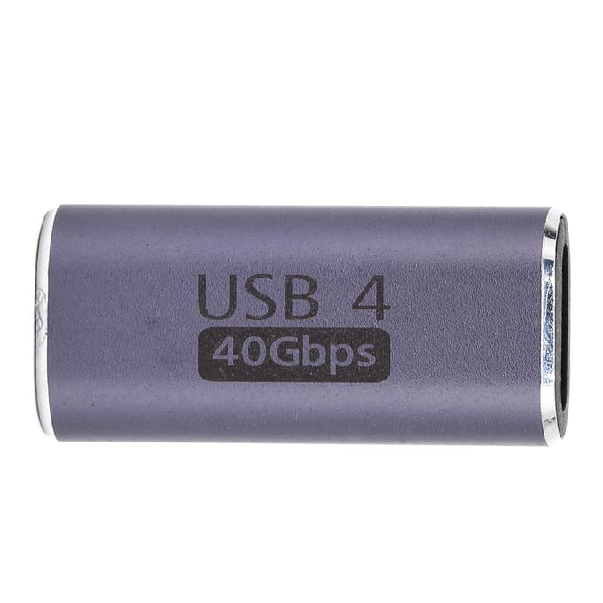Type C Vrouwelijk naar Vrouwelijk Adapter Aluminiumlegering 40Gbps 100W Koppeling Verlengstuk voor Tablet Mobiele Telefoon