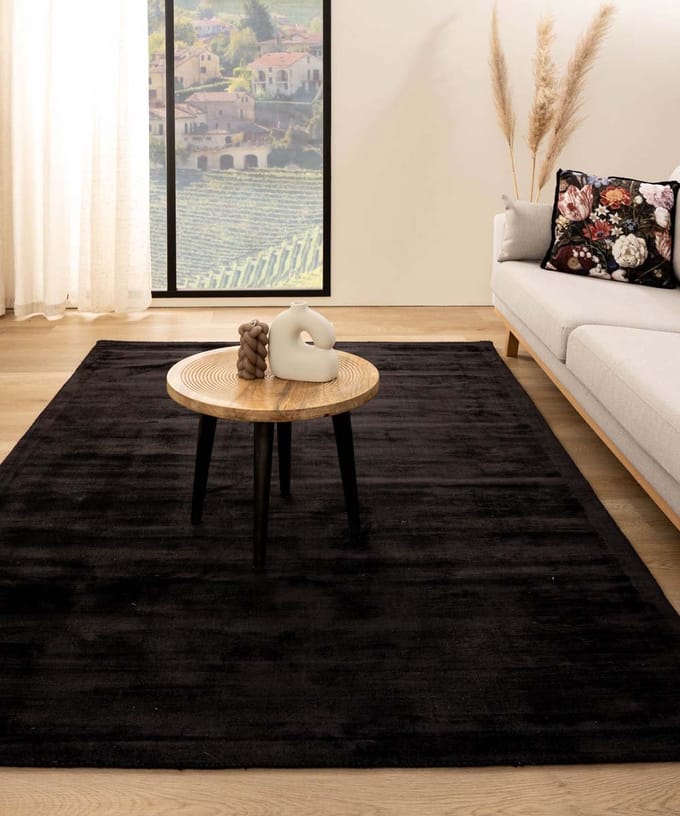 Viscose vloerkleed - Glamour zwart 80x150