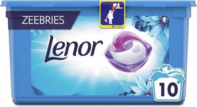 6x Lenor Wasmiddel All-in-1 Pods Zeebries 10 stuks
