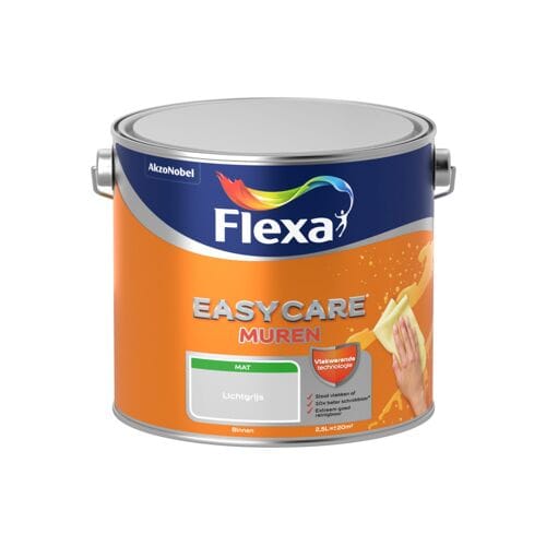Flexa Easycare Muurverf Mat - Lichtgrijs - 2,5 liter