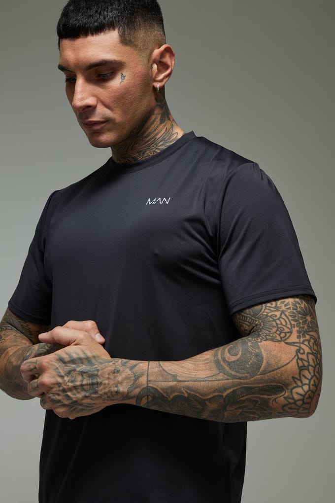 Tall Men's Active Regular Fit Performance T-shirt | Black | Size Medium