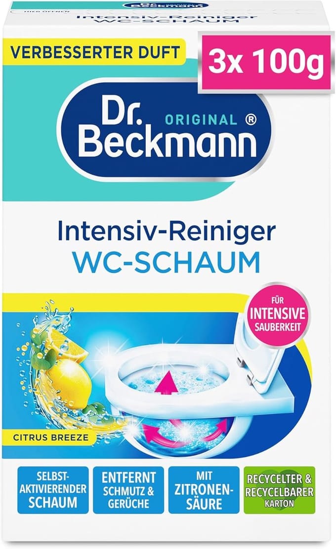 Dr. Beckmann Intensive Toilet Foam Cleaner – Zelfactief Schuim – 3 x 100 g