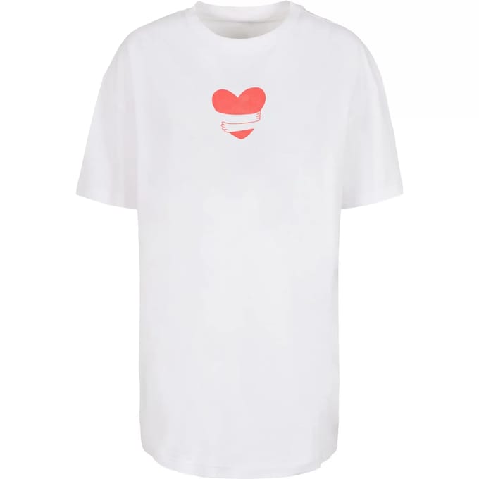 Dames-T-shirt oversized Merchcode Hugs & Love - Heart Hug