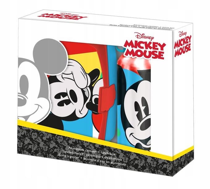 Disney Mickey Mouse lunchbox set voor kinderen - 2-delig - rood - aluminium/kunststof