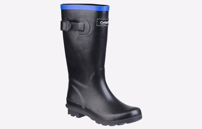 Cotswold Fairweather Rubber Kinderen Zwart/blauwe Regenlaarzen