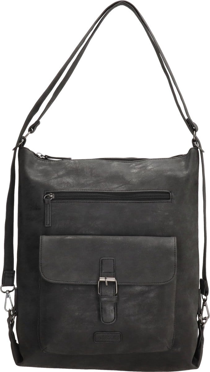 Beagles Tarifa Schoudertas Premium Leatherlook Shopper - Tote Bag - Dames Tas - Zwart