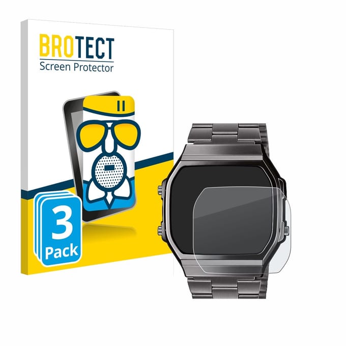 BROTECT - Screenprotector voor Casio A168WEGG-1BEF - Folie Beschermfolie Beschermglas matte 3 Stuks