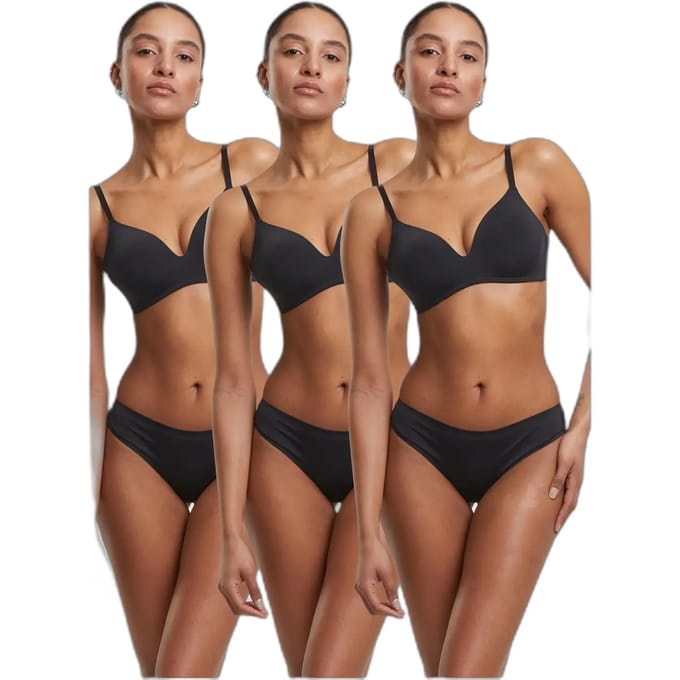 Urban Classics - Bonded Brazilian 3-Pack String - S - Zwart