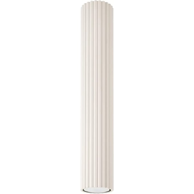 Plafondlamp KARBON 40 lange geribbelde buisspot van 40 cm - Sollux Lighting - IP20 - Beige aluminium behuizing - 6.5 x 6.5 x 40 cm - 1 x GU10 LED, exclusief lichtbron - Max. 10 W - Minimalistische plafondlamp voor woonkamer, slaapkamer en keuken