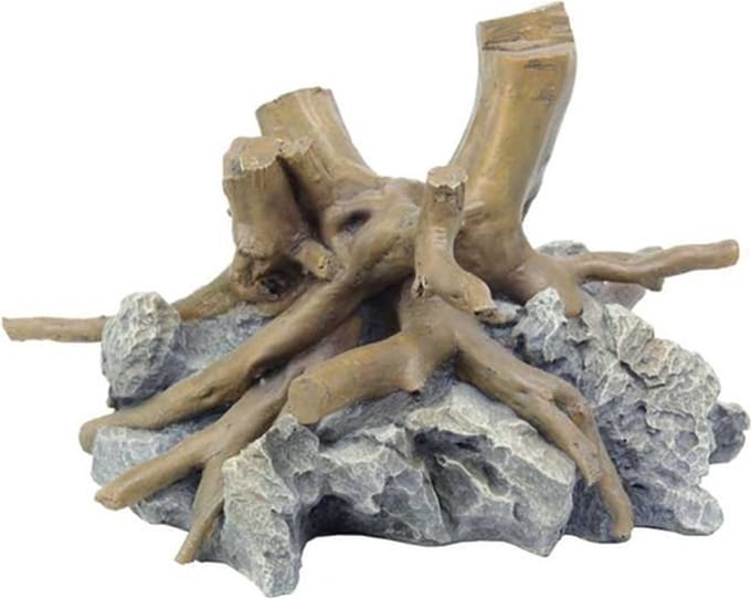 Blue Belle Pacific Driftwood with rock - Aquarium Decoratie - 29 x 22 x 19 cm
