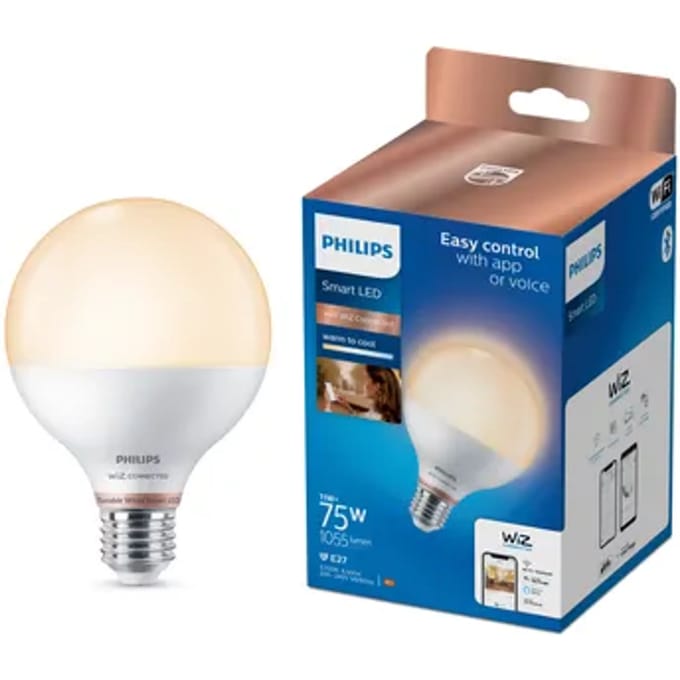 Philips Smart Lighting - LED-lamp - E27 fitting - Warm- tot koelwit licht - Dimbaar - 75W - Globelamp: G95 - Wifi