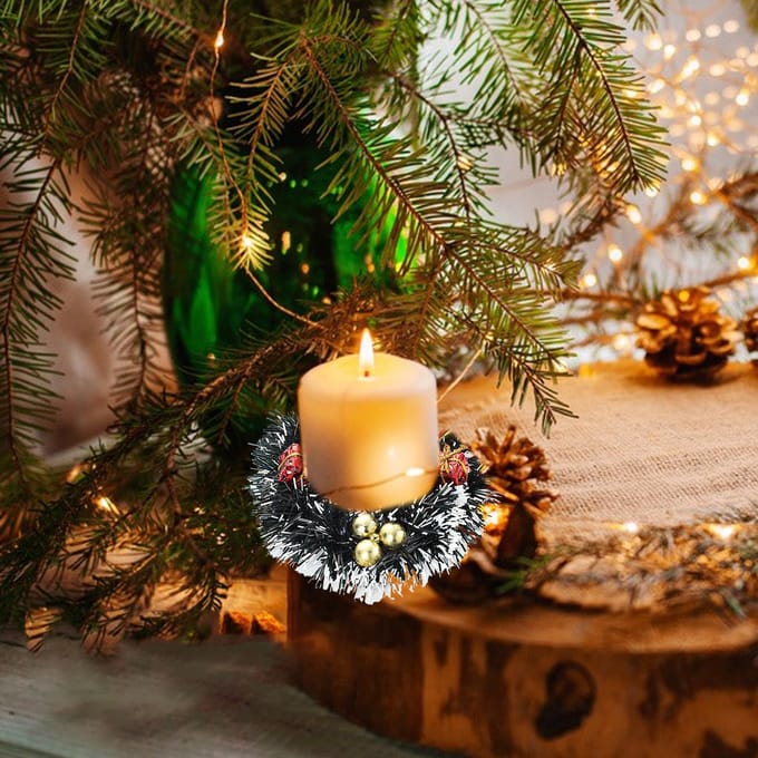 Kaarskrans Kerstkrans Kerstboomkrans Kaarsguirlande black