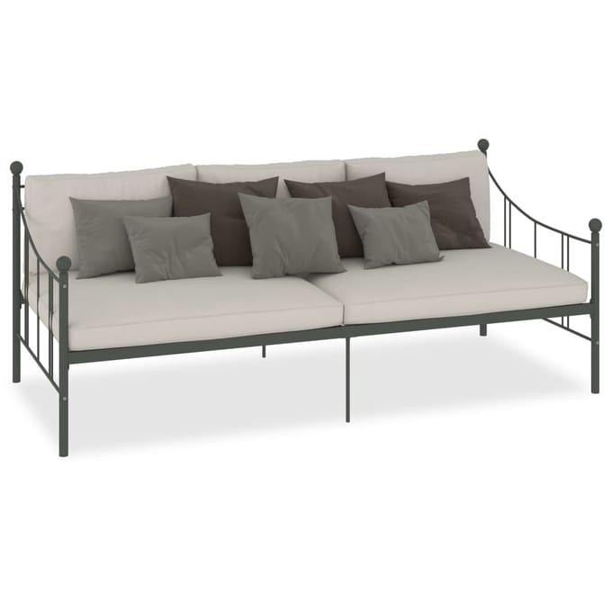vidaXL - Slaapbank - metaal - grijs - 90x200 - cm