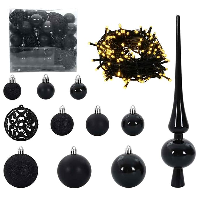 vidaXL Kerstbal Set 120 st 300 LED's Warmwit Ø 6 cm