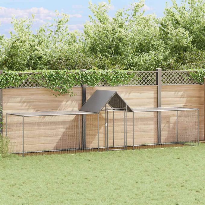 vidaXL - Kippenren - 5x1x1,5 - m - gegalvaniseerd - staal