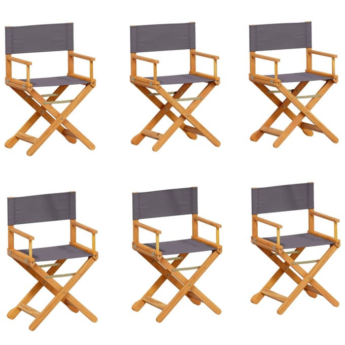 vidaXL - Set - van - 6 - opklapbare - stoelen - in - donkergrijze - stof.