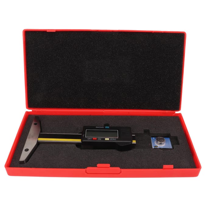 LCD Digitale Bandenprofiel Dieptemeter Tool met Inch MM Conversie Draagbaar voor Auto Vrachtwagen SUV black