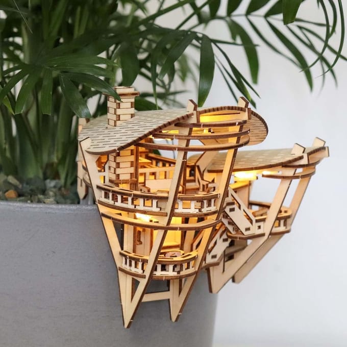 Tiny Treehouse Horizons Edge - Moderne Miniatuur Houten Bouwpuzzel 1:100 - 15+