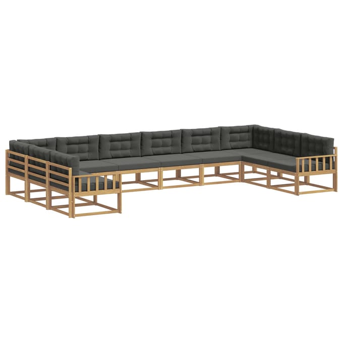 vidaXL - Buiten - bank - set - 10 - st - Wit - en - antracietkleurig
