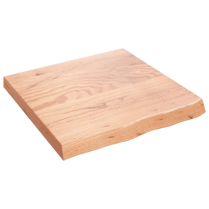 vidaXL - Wastafelblad - 60x60x(2-6) - cm - behandeld - massief - hout - lichtbruin