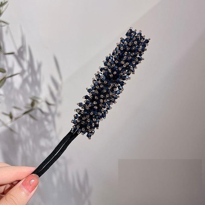 Ruoshui Vrouw Strass Parel Bloem Knot Maker DIY Kapsel Tool Voor Dames Haaraccessoires Bruids Haarband white