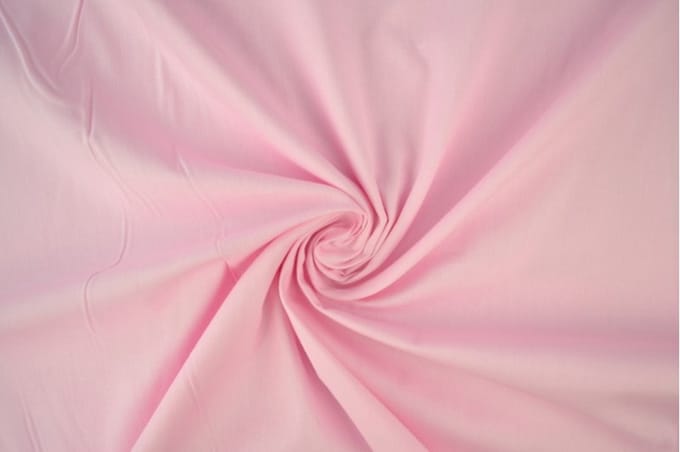 Katoen stof - Per meter - 1 meter - Poplin katoen uni - Baby roze