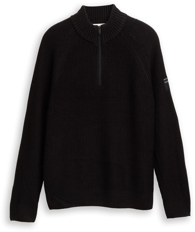 Tom Tailor Denim - Troyer gebreide trui - Maat XS - Black