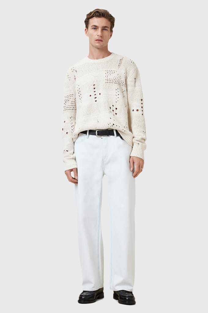 AllSaints Harvey Crew Ecru White Taglia: XXL | Maglioni a maglia Outlet | Uomo | Marrone