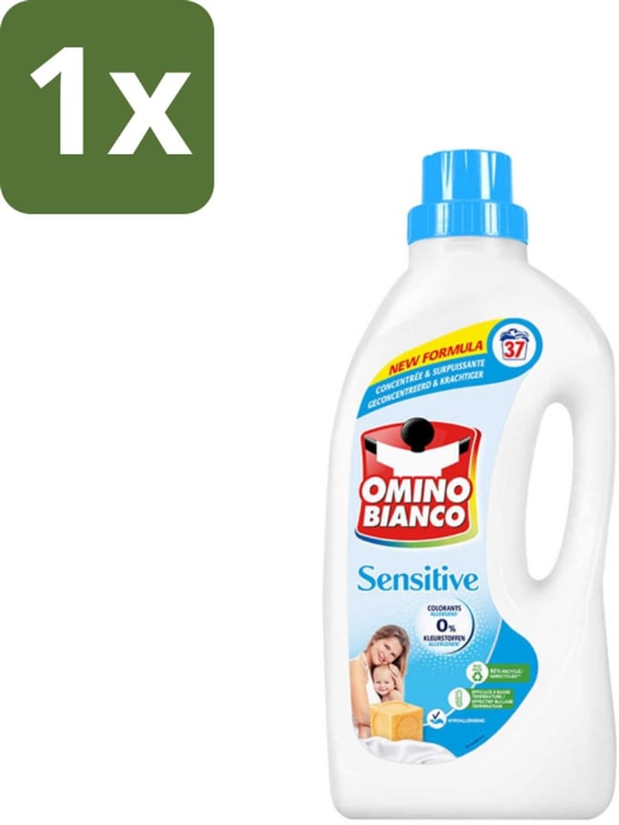Omino Bianco - Gevoelig - Wasmiddel - Witte & Gekleurde Was - 37 Wasbeurten - 1 stuk