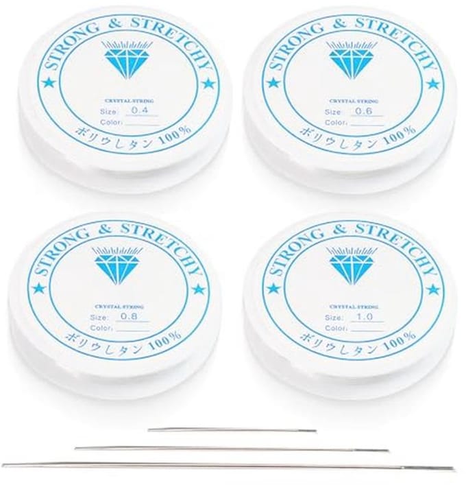 Transparant Elastiek Draad voor Armbanden - 4 Stuks - 0.4mm/0.6mm/0.8mm/1mm - Elastisch Sieradendraad voor Sieraden en Ambachten