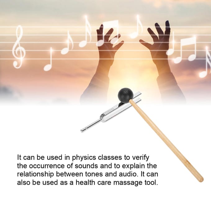 Stalen stemvork instrumenten stemmen vibratie gezondheidstherapie gereedschapsset beige