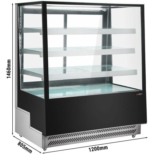 GGM Gastro Kühl- & Kuchenvitrine - 1200mm - Doppelverglasung - mit 3 Ablagen