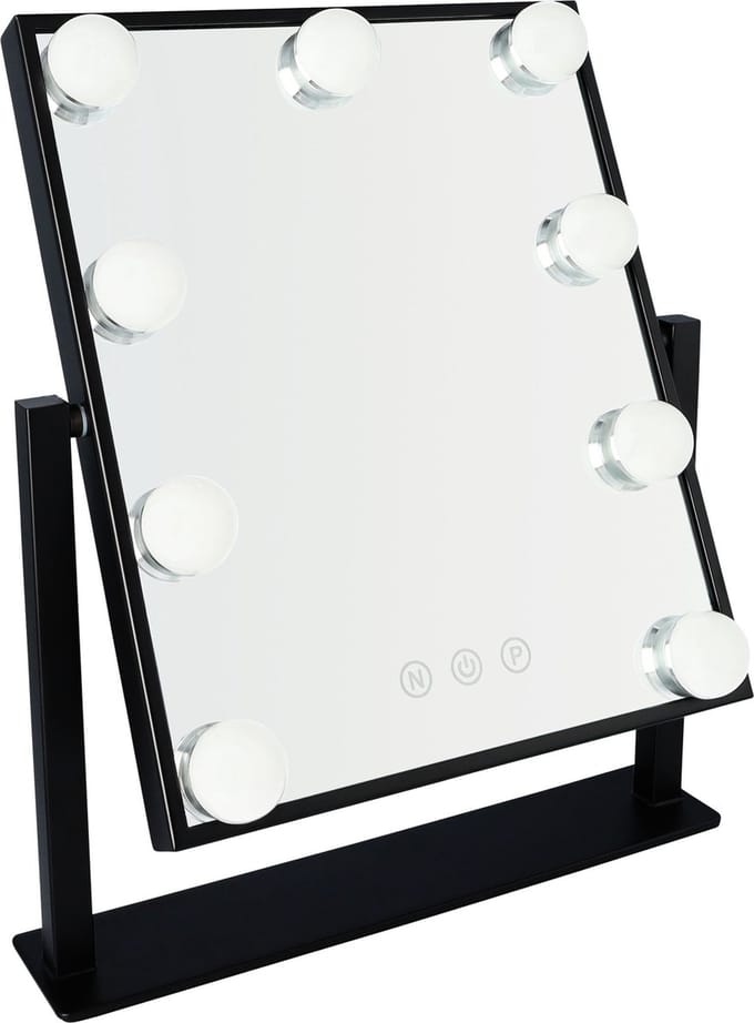LYVION Hollywood Spiegel met LED verlichting - Make-upspiegel - Zwart