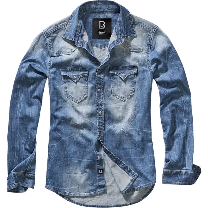 Brandit - Riley Denim Overhemd - M - Blauw