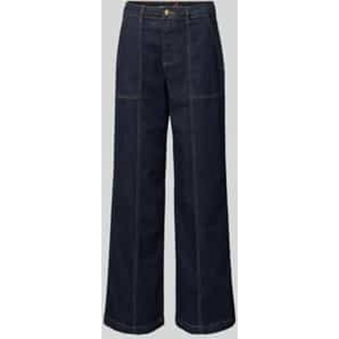 Wide leg jeans met siernaden
