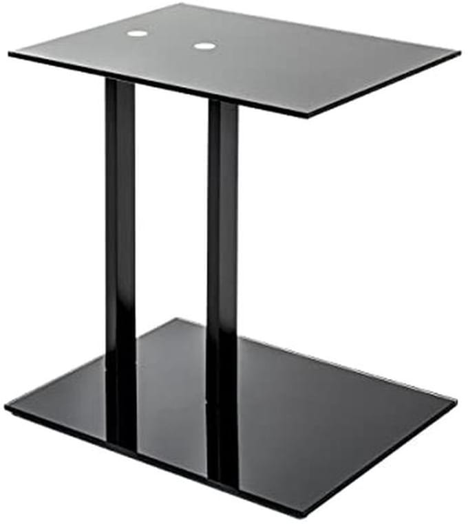Moderne Bijzettafel zwart - Veiligheidsglas en Metaal, Compact en Stijlvol