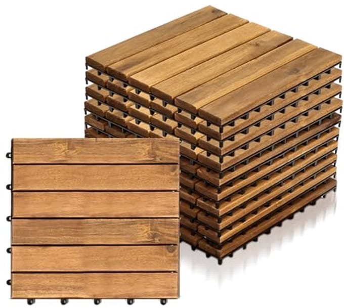 Houten tegels voor balkon en terras - 33 stuks, 3 m²