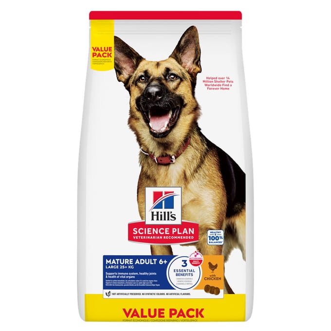 Hill's Science Plan Mature Adult 6+ Large met Kip - 14 kg + 4 kg gratis